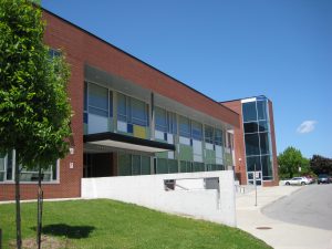 Front of a school. GIS for schools.