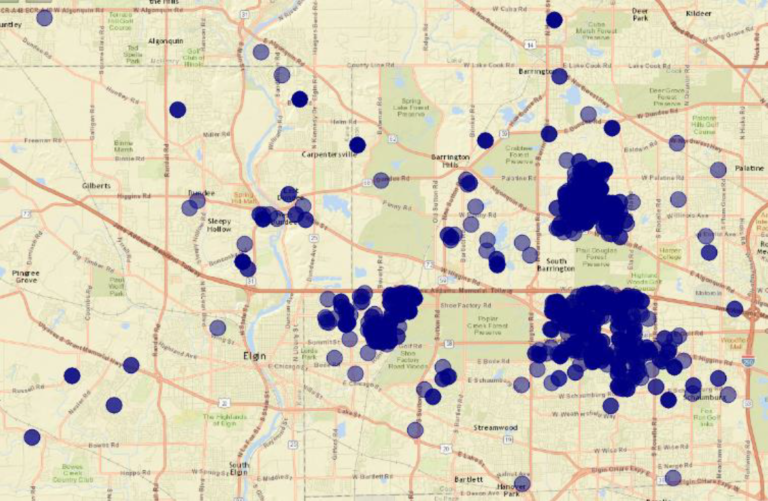 Map of Hoffman Estates Park District Geographic Technologies Group